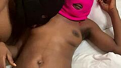 Cheating Girlfriend Intensely Rides Boyfriend's African Friend Big Cock After Licking It