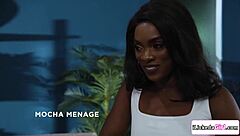 The couple of ebony lesbian MILF and her stepdaughter tried gentle lesbian sex