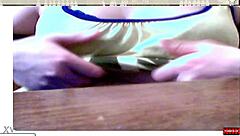 Teen girl performs sex on webcam for free