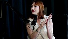 reh queen in sheer red attends a voyeur without using vibrators.