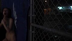 Bound slut in rough outdoor gangbang