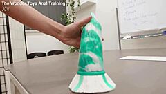 She tests a massive toy, pushing boundaries