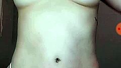 Attractive woman performs on live webcam show