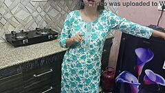 Indian stepmom fucking stepson in kitchen