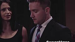 Dominant Derrick Pierce Subtly Teases Brunette Brooklyn Gray's Eager Pussy With Fingering And Banging