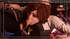 Asuka Kazama says, Watch me in this threesome with deepthroat and cum in mouth.