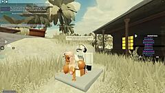 blonde bent over in doggystyle with wet big tits and ass