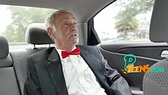 Horny grandpa uses old johnson on teen blowjob?