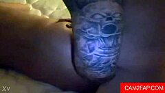 The man masturbates and fucks in his ass with a webcam