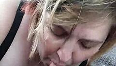 bbw wife liz giving another blow job on the road side