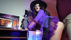 Halloween slut in nexdt costume, ready for assortment cock