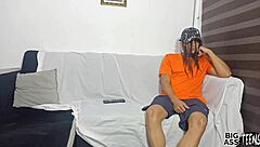 i have sex with my stepfather on the sofa, and i love his cock so much.