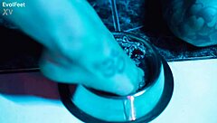 Slave's Wet Pussy Dominated by Toe Sucking