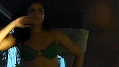 Latina amateur moans as personal trainer licks her wet pussy and big ass