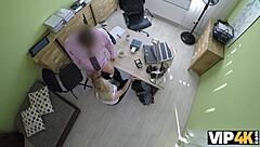 Vip4k dulce nena interviews for a naughty loan agent.