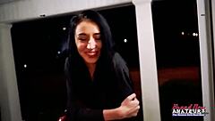 brunette hottie finger fucks pussy