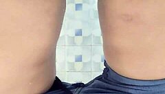 Madura caught masturbating in public shower