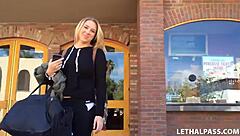 Busty Blonde Gets Picked Up By Porn Agent