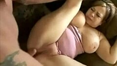horny fat chubby gf with big tits gets fucked on the couch