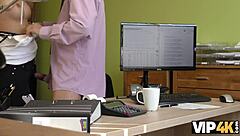 Vip4k dulce nena interviews for a naughty loan agent.