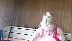 sissy balloon slut training in sauna