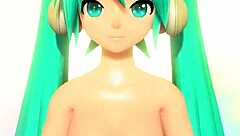 In the Hatsune Miku Odds&Ends Project Diva, She Appears Fully Nude
