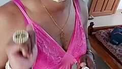 Pink satin nighty CD Indian sexy Lara Dsouza