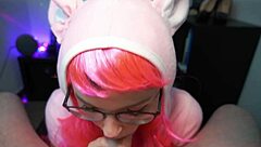 I love how my petite cosplay step-sister blows me with that ahegao face and takes my load!