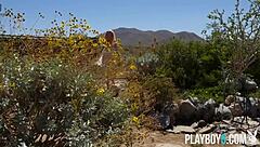 I expose my petite teen boddy outdoor