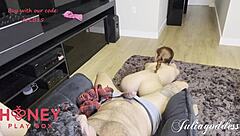 Teen Redhead Latina Gets Clit Licked and Tits Sucked by Big Cock Monster