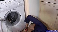 english milf gets pipe fitted by cheeky plumber