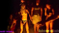 Slut majick - bouncing tits in slow motion at the cemetery