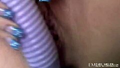 hot tall beauty christine alexis plays with her toy in lingerie