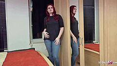 Redhead German Student Melina Gets Fucked in Public Casting for Money, Big Cock Action.