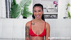 Ameena green gets throatfucked rough, spit running down her face