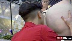 wow, jenna starr's big ass and tits get licked and fucked in the garden!