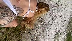 married blonde from sao paulo fucks lover on rio beach