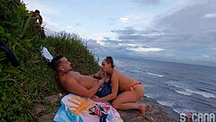 Oh no, couple caught fucking on the beach!