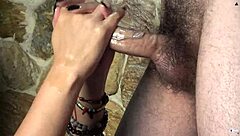 Colombian beauty gets hand job and massage