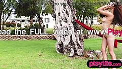 big boobs petite russian teen strips outdoors showing her ass