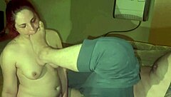 Blonde woman pisses on her boyfriend’s face and slurps his dick
