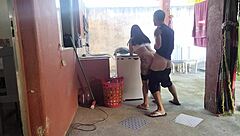 My wife left and the curvy Latina maid couldn't resist my hard cock