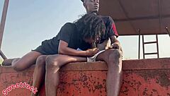 Nigerian girl gives intense blowjob and gets fucked doggystyle