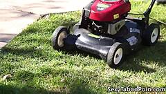 Amateur babe performs pussy licking and receives cum on ass in threesome banging scene