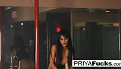 Indian MILF Priya Rai using her Sybian at the strip club