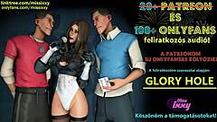 gloryhole with jerk off instructions in group, hungarian asmr audio