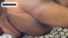 Big Booty Ebony Gets Pounded From The Back Creams All Over Black Cock