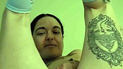 Emy Angel masturbates showing petite pussy and ass