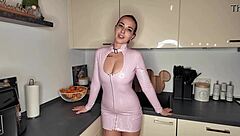 german babe in latex shows pierced nipples and tattooed ass naked