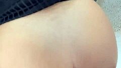 I flash brunette in outdoor public for pov sex blowjob